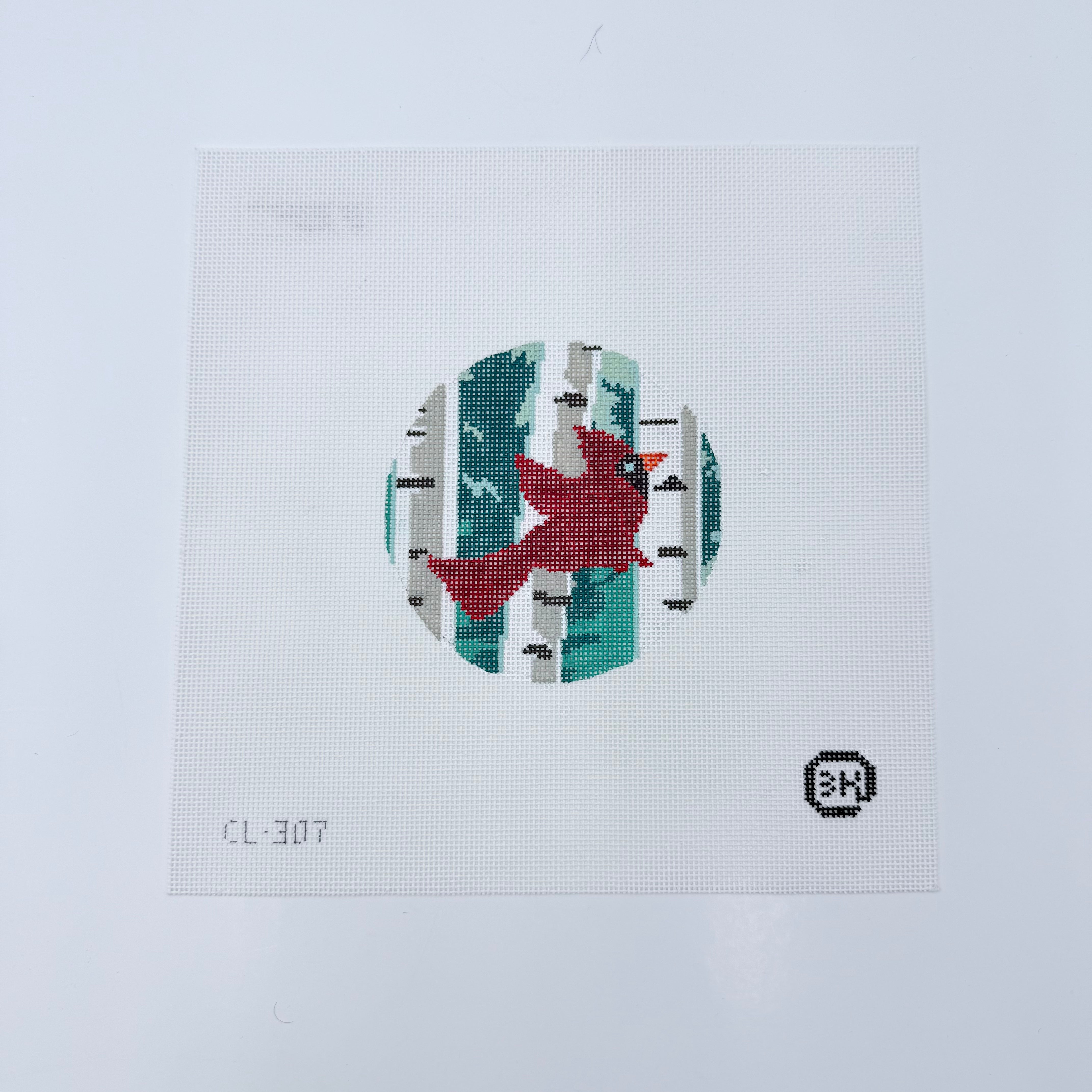 Cardinal in Birches Canvas - KC Needlepoint