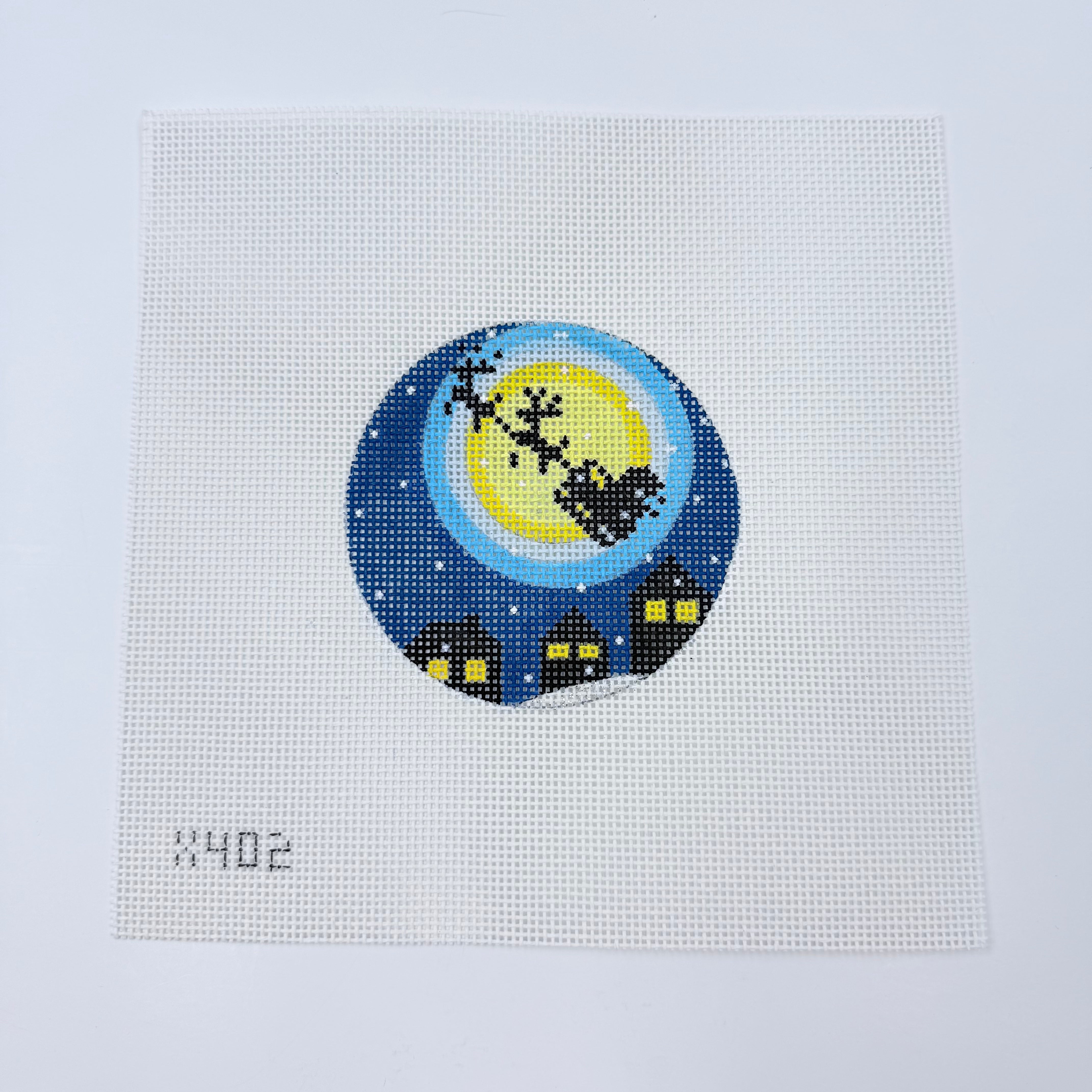 Santa's Flight Ornament Canvas - KC Needlepoint