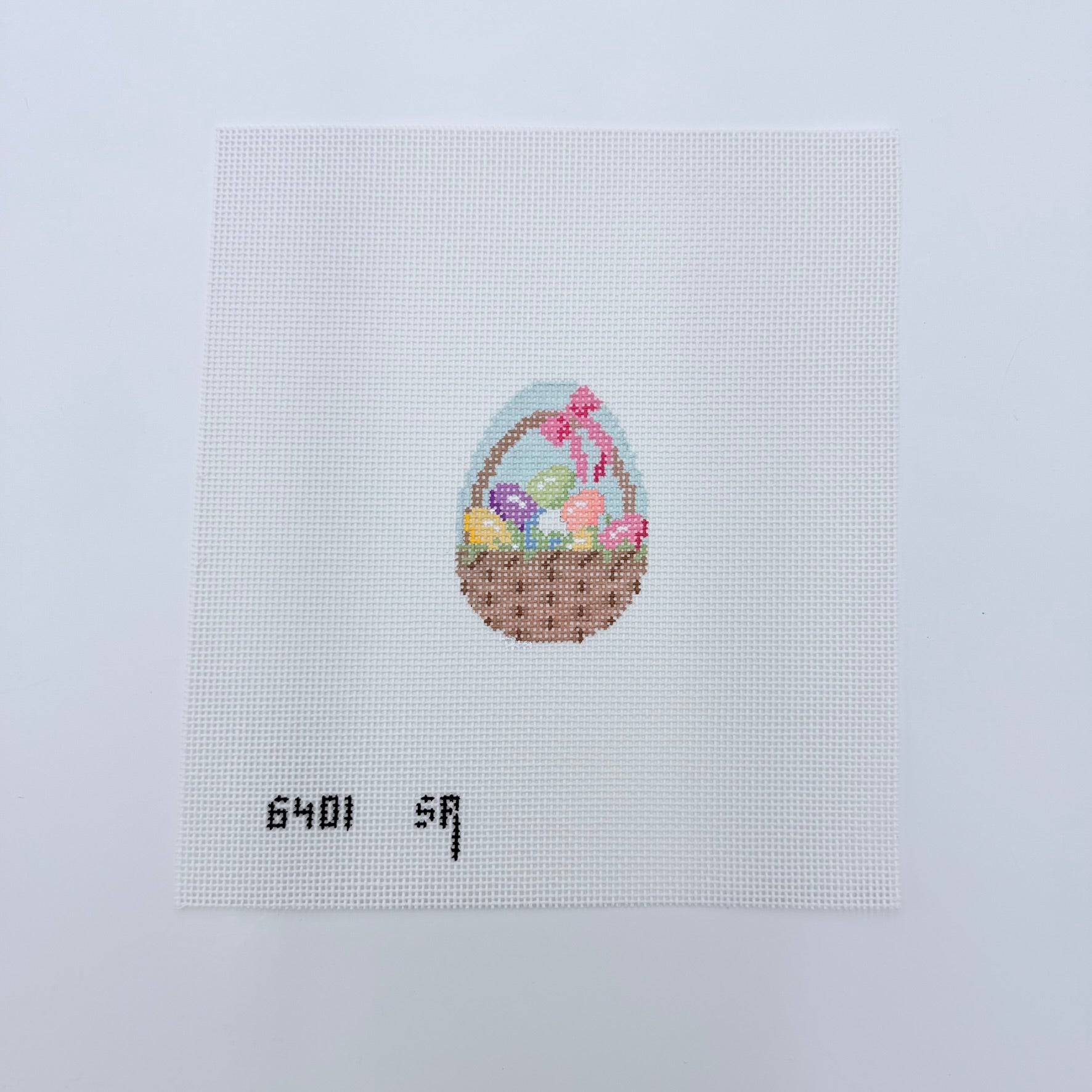 Eggs in Basket Mini Egg Canvas - KC Needlepoint