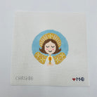 Brunette Angel Round Canvas - KC Needlepoint
