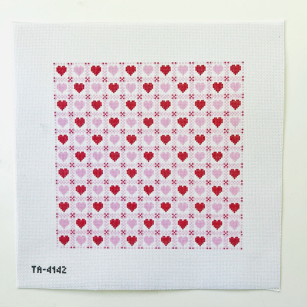 Heart Check Needlepoint Canvas - KC Needlepoint