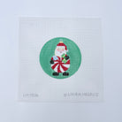 Santa with Peppermint Ornament Canvas - KC Needlepoint