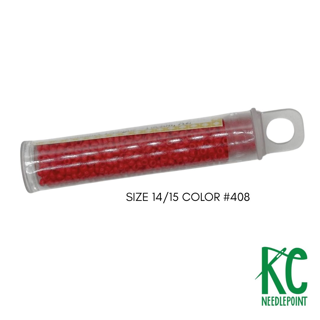 Size 14/15 Seed Beads 408 Red - KC Needlepoint