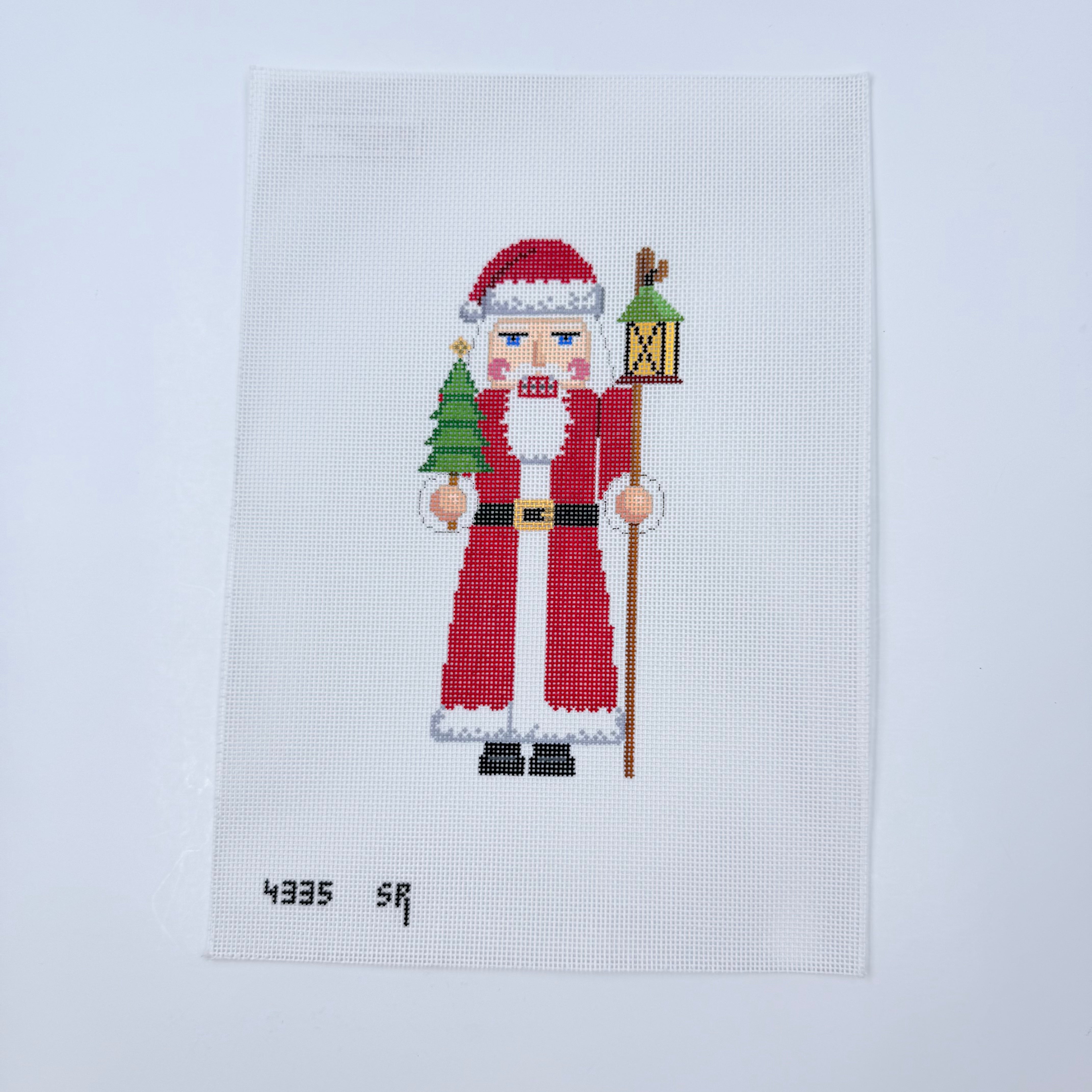 Santa with Lantern & Tree Nutcracker Canvas - KC Needlepoint