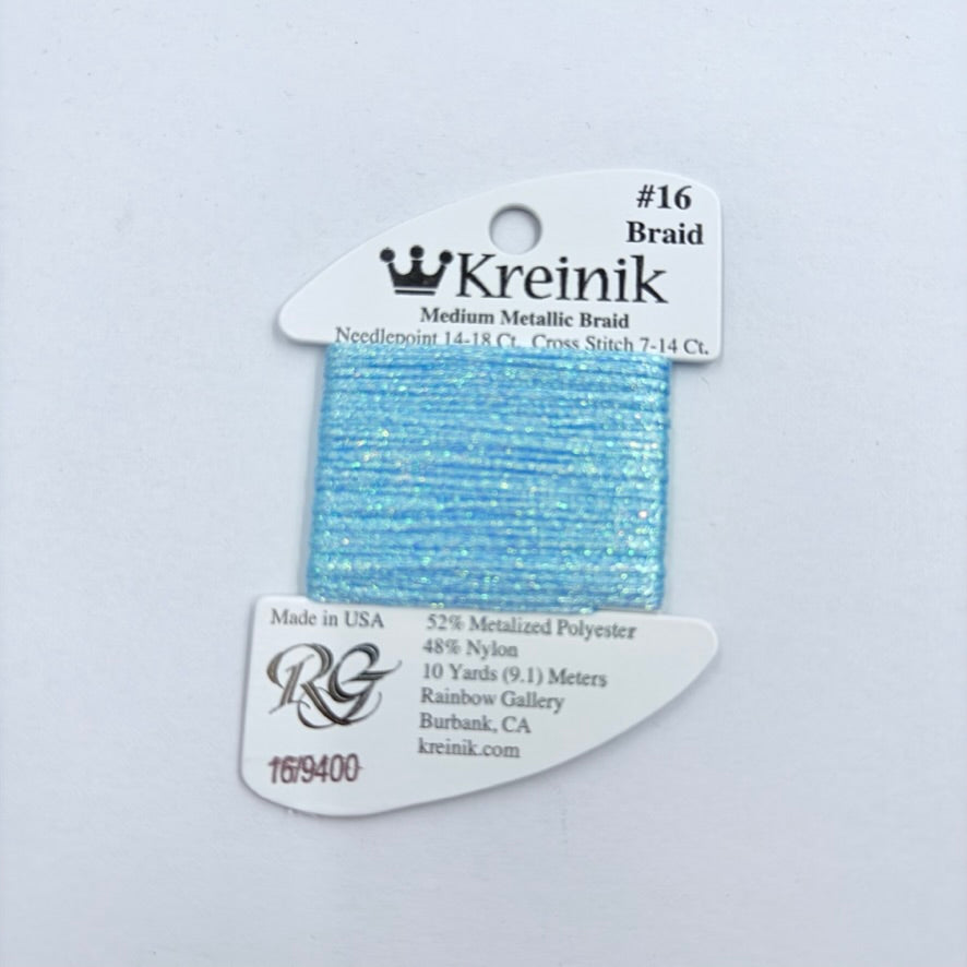 Kreinik Card Size 16 9400 Baby Blue - KC Needlepoint