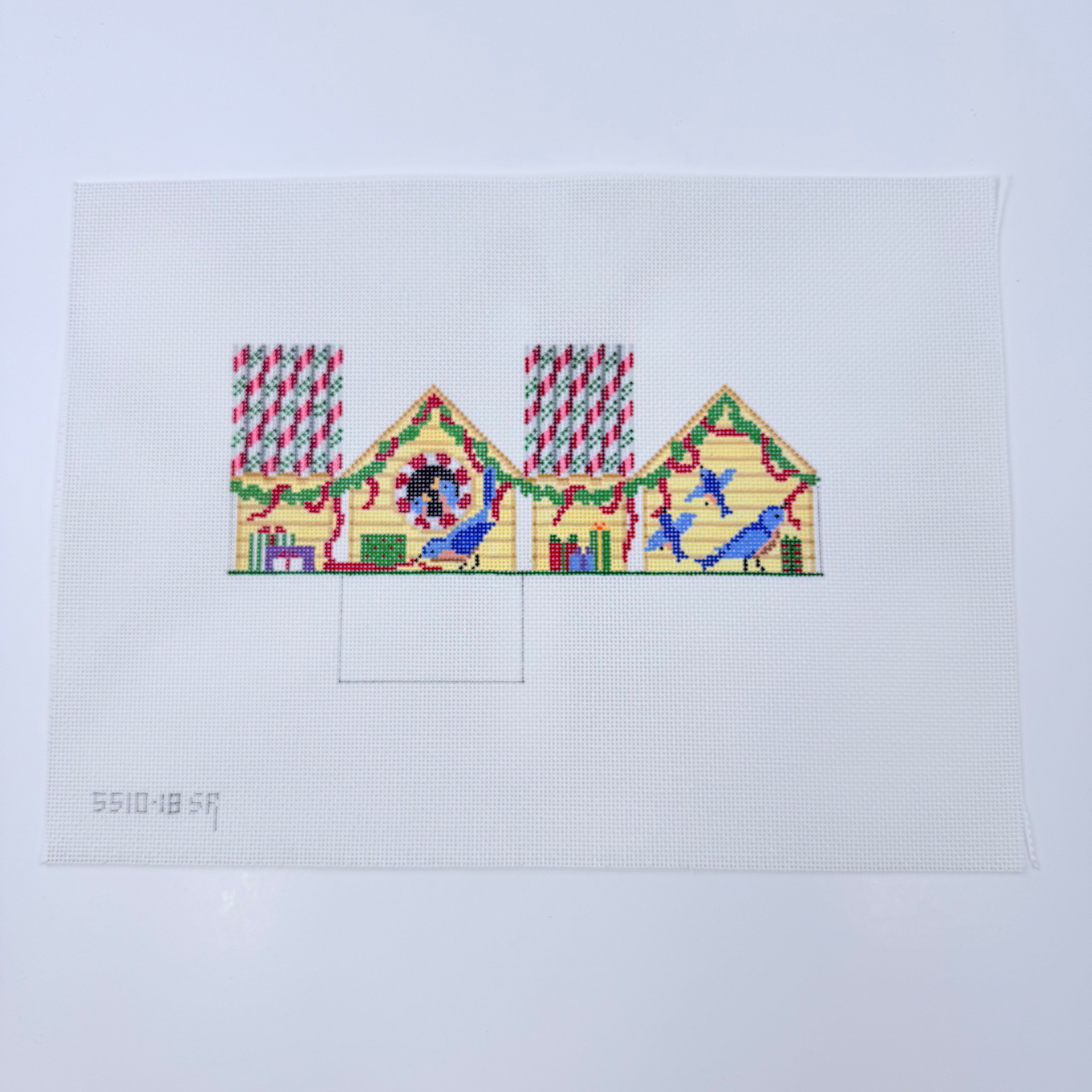 Bird House Mini House Canvas - KC Needlepoint