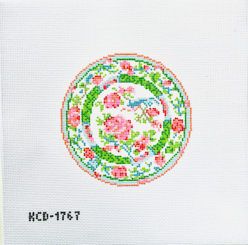 Chinoiserie Plate Canvas - KC Needlepoint