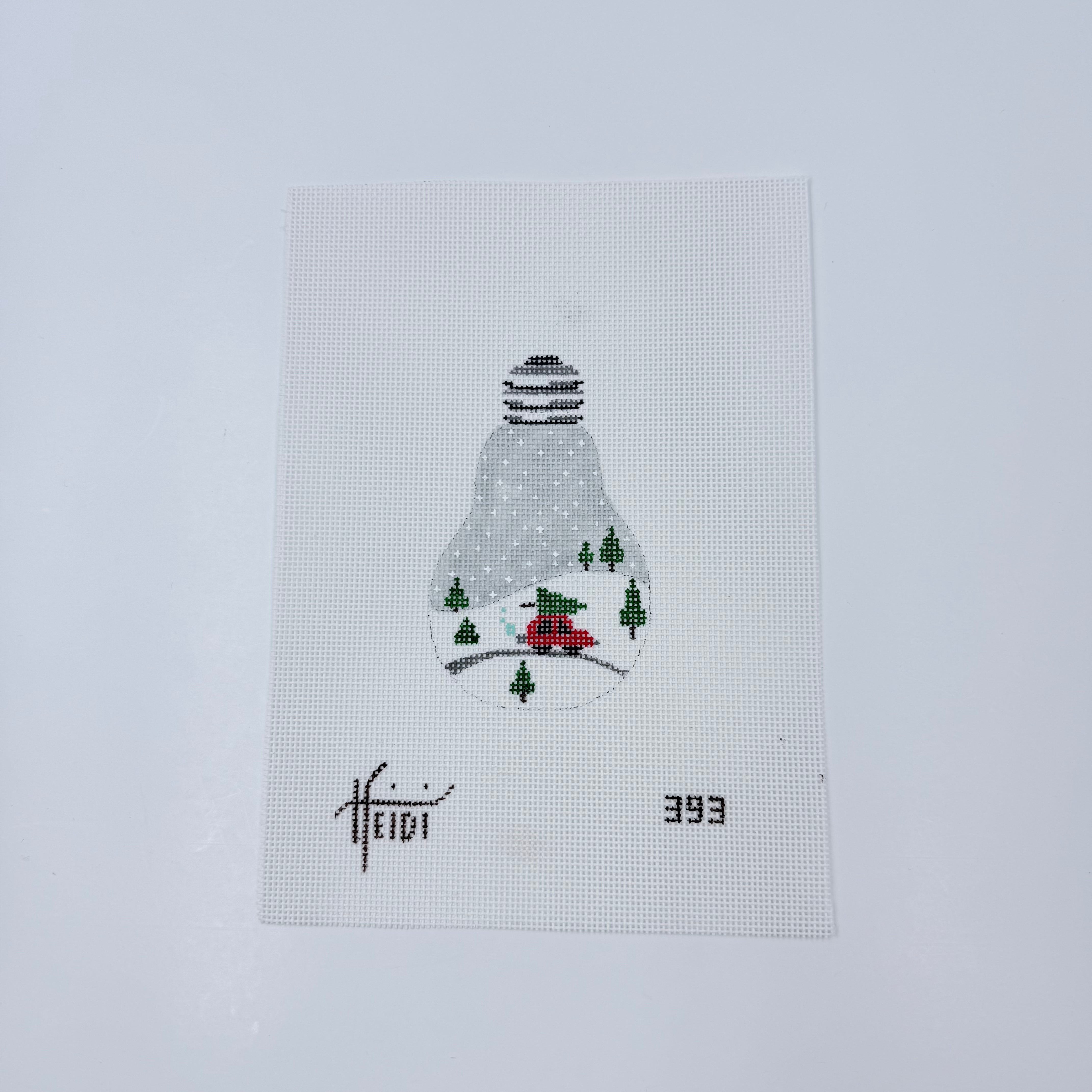 Tree on Car Light Bulb Canvas - KC Needlepoint
