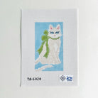 Cat on Blue Bookend/Eyeglass Case Canvas - KC Needlepoint