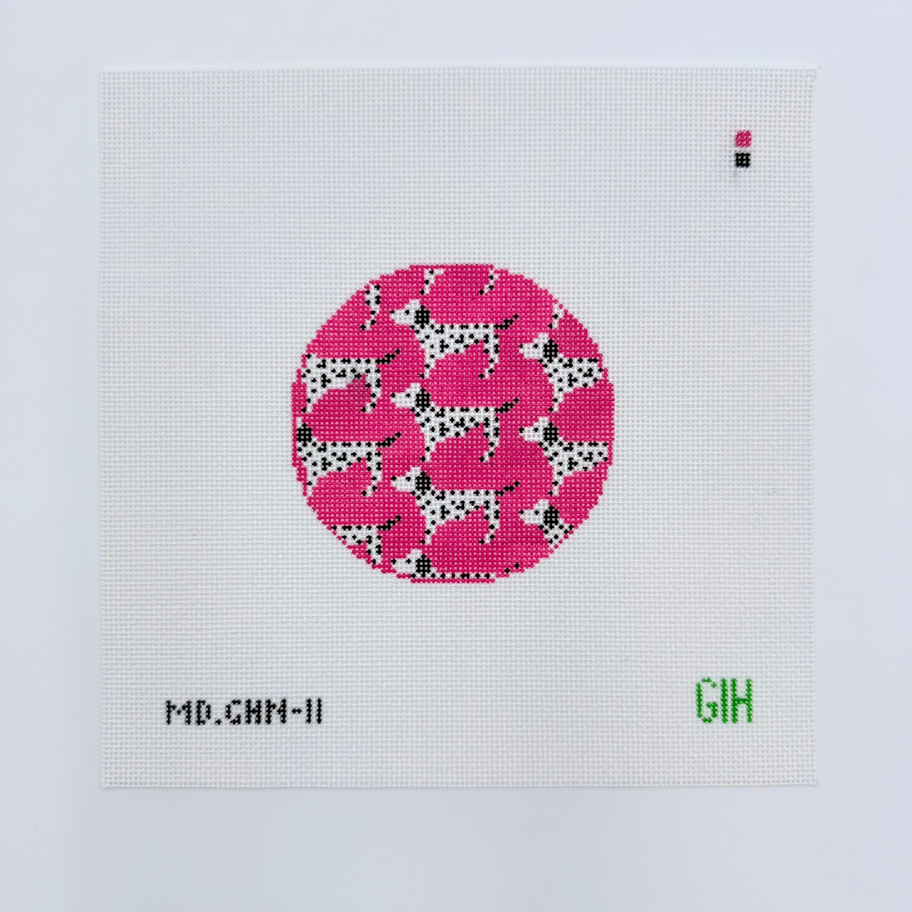 Dalmation Round Canvas - KC Needlepoint
