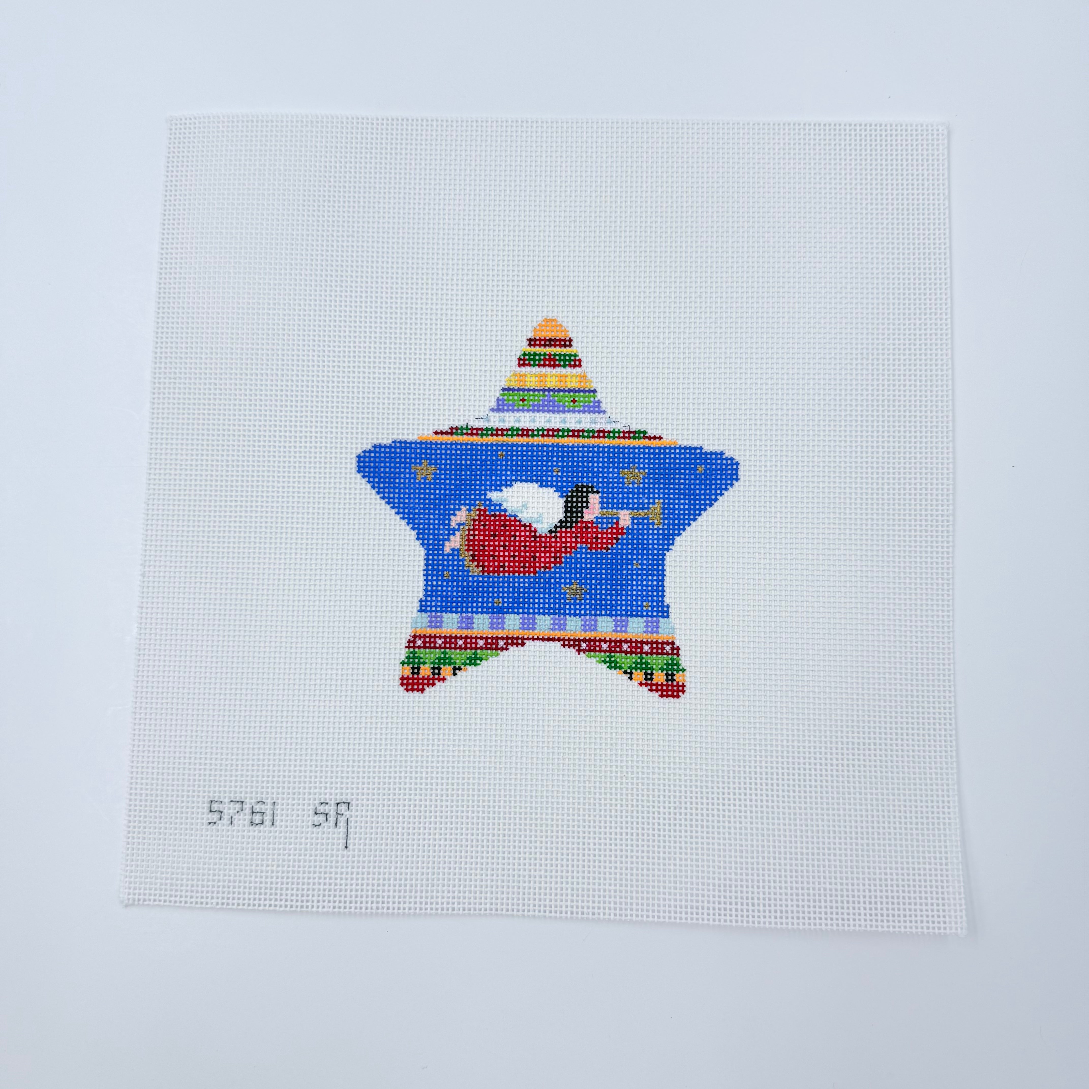 Flying Angel Star Canvas - KC Needlepoint