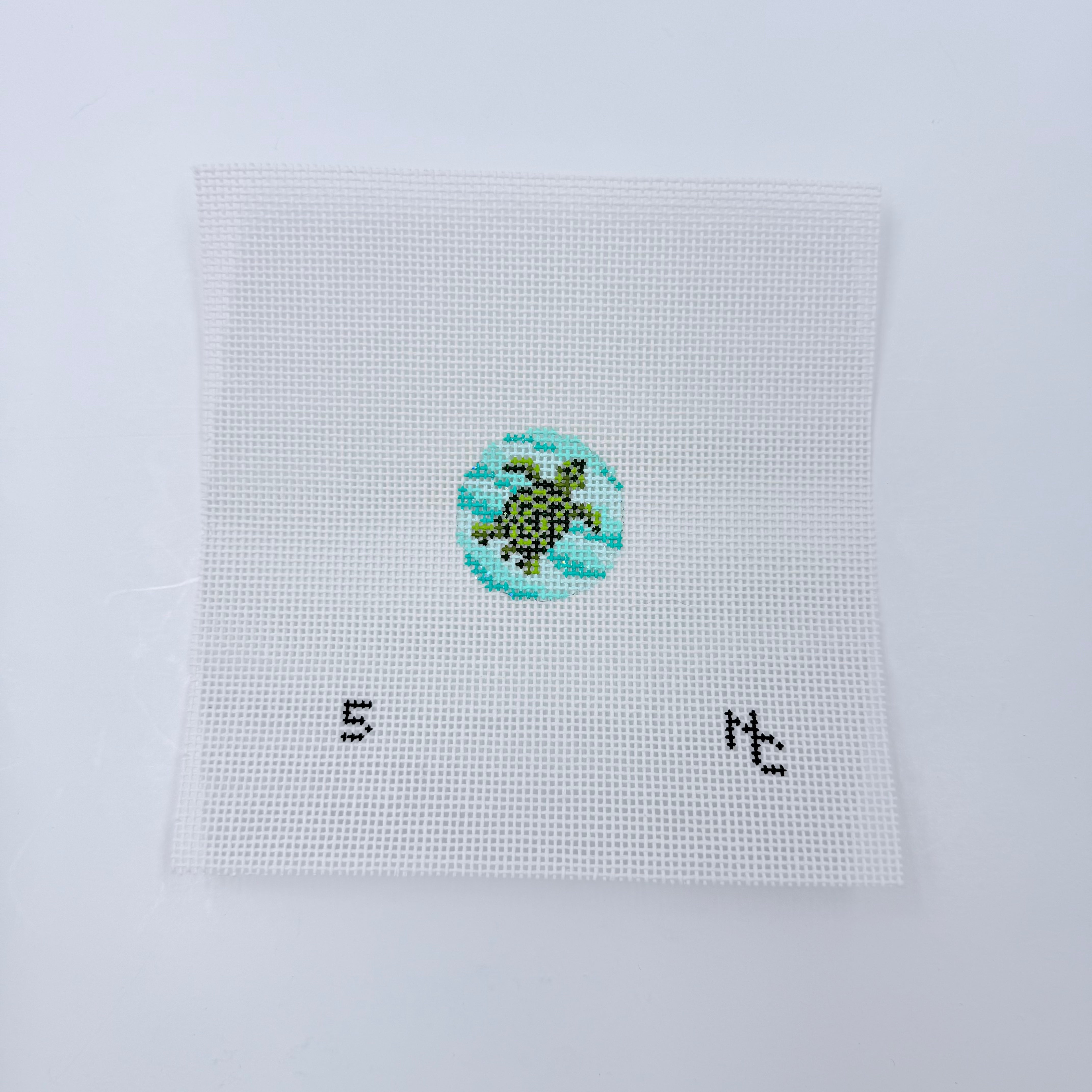 Turtle Key Fob Insert Canvas - KC Needlepoint