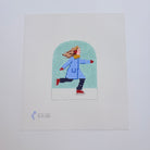 Winter Village Girl Ice Skating Canvas - KC Needlepoint