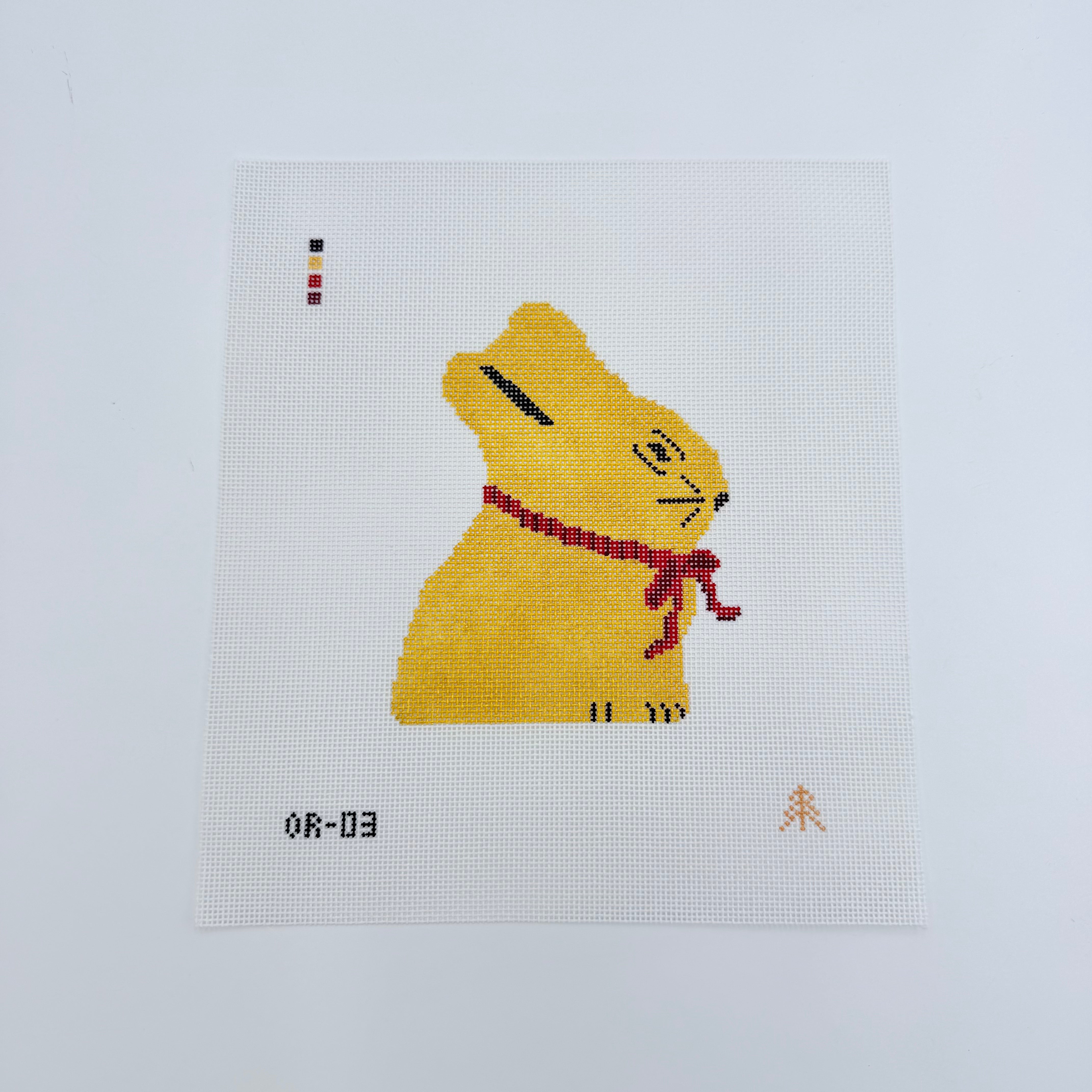 Gold Bunny Canvas - KC Needlepoint