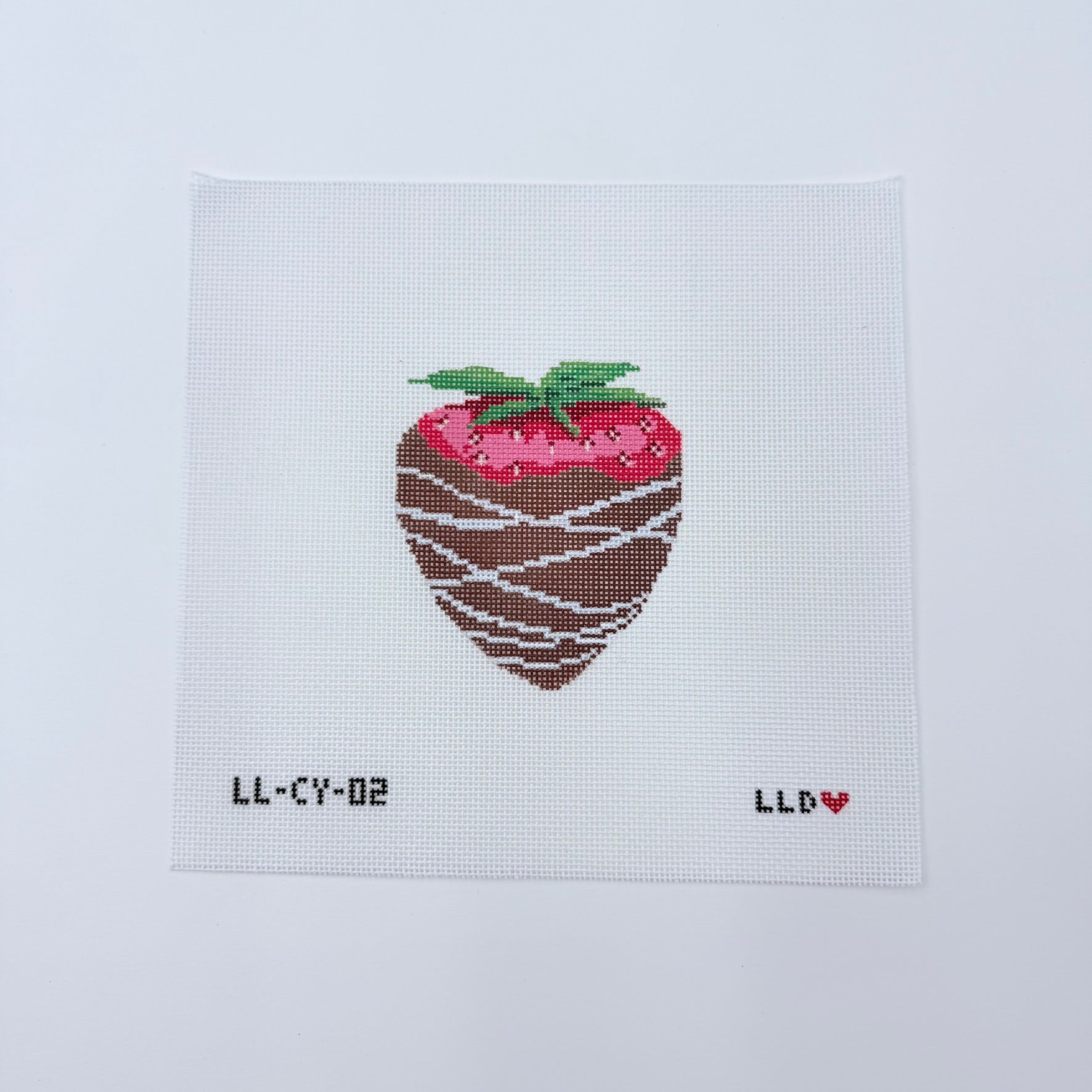 Chocolate Covered Strawberry Canvas - KC Needlepoint
