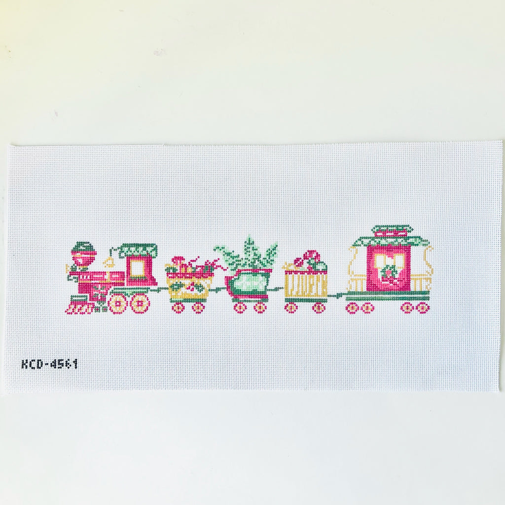Christmas Train Bolster Canvas - KC Needlepoint