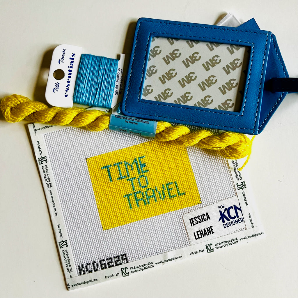 Time to Travel Luggage Tag Kit - KC Needlepoint