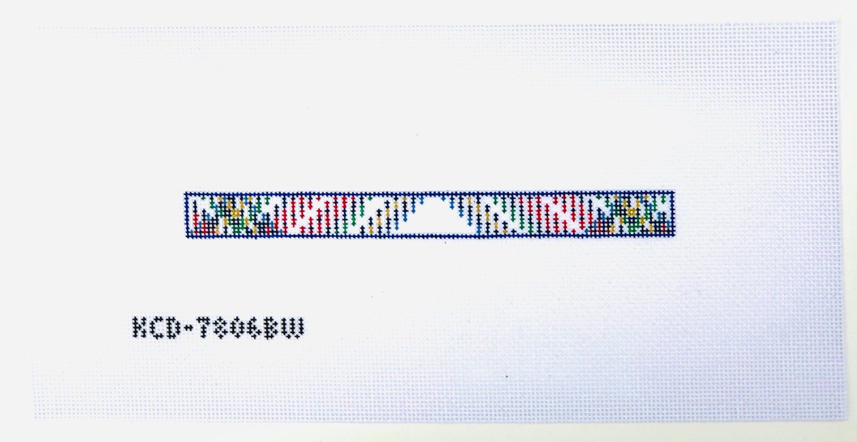 White Tartan Short Barrette Canvas - KC Needlepoint