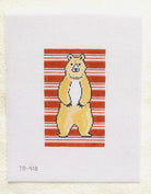 Bear on Stripes Canvas - KC Needlepoint
