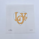 Gold Love Heart Canvas - KC Needlepoint