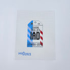 Dulles IAD Vintage Travel Tag Canvas - KC Needlepoint