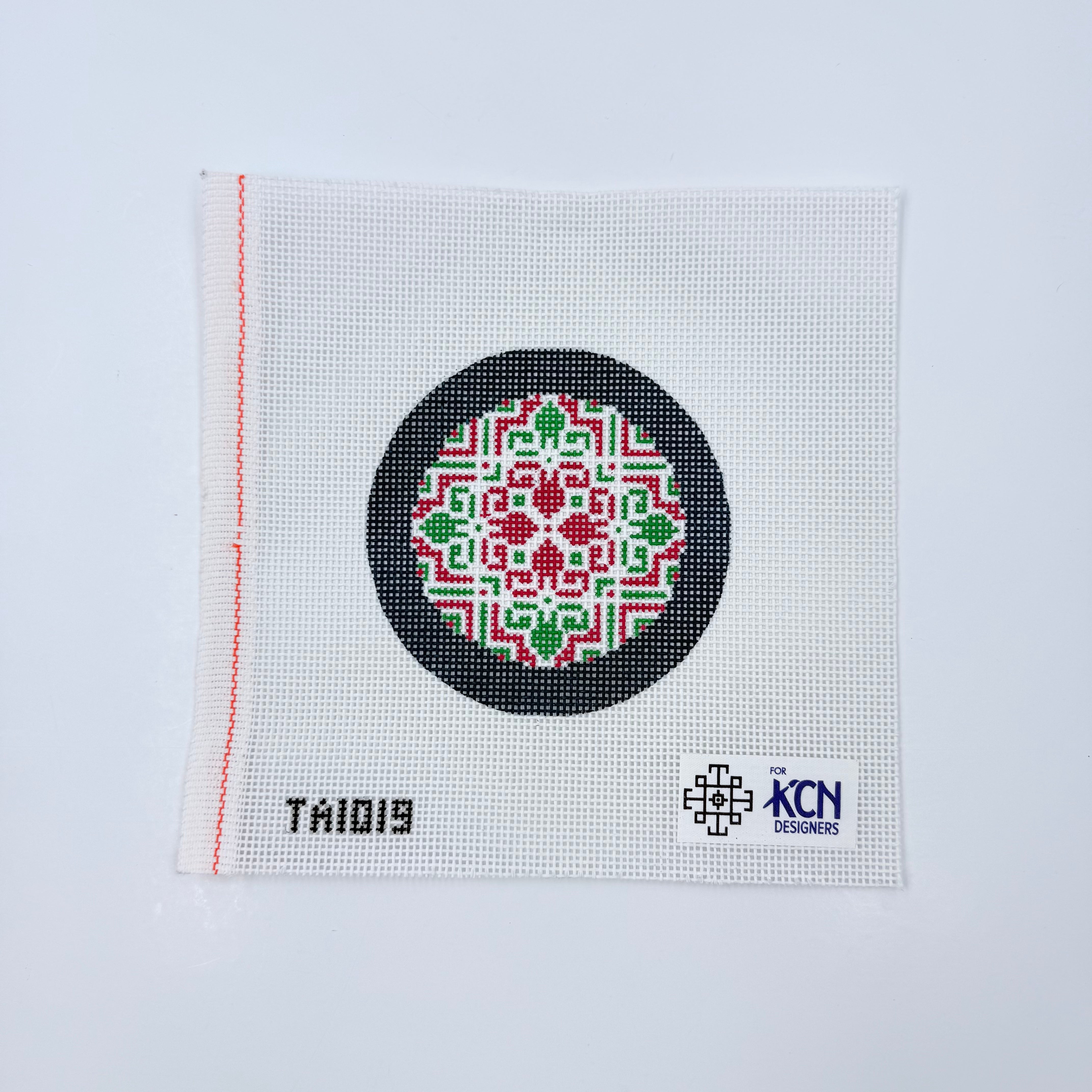 Geometric Round Canvas - KC Needlepoint