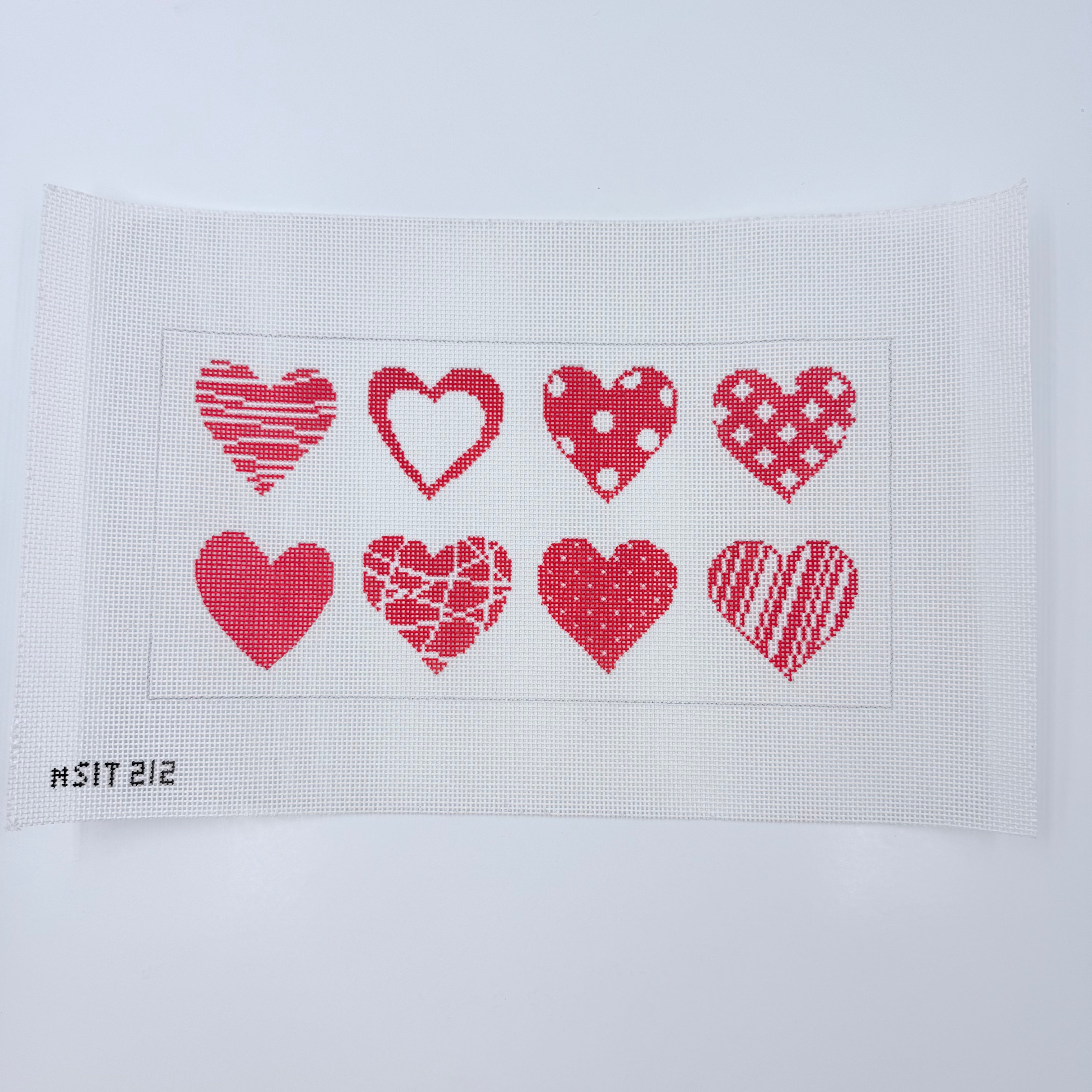 Eight Hearts Needlepoint Canvas - KC Needlepoint