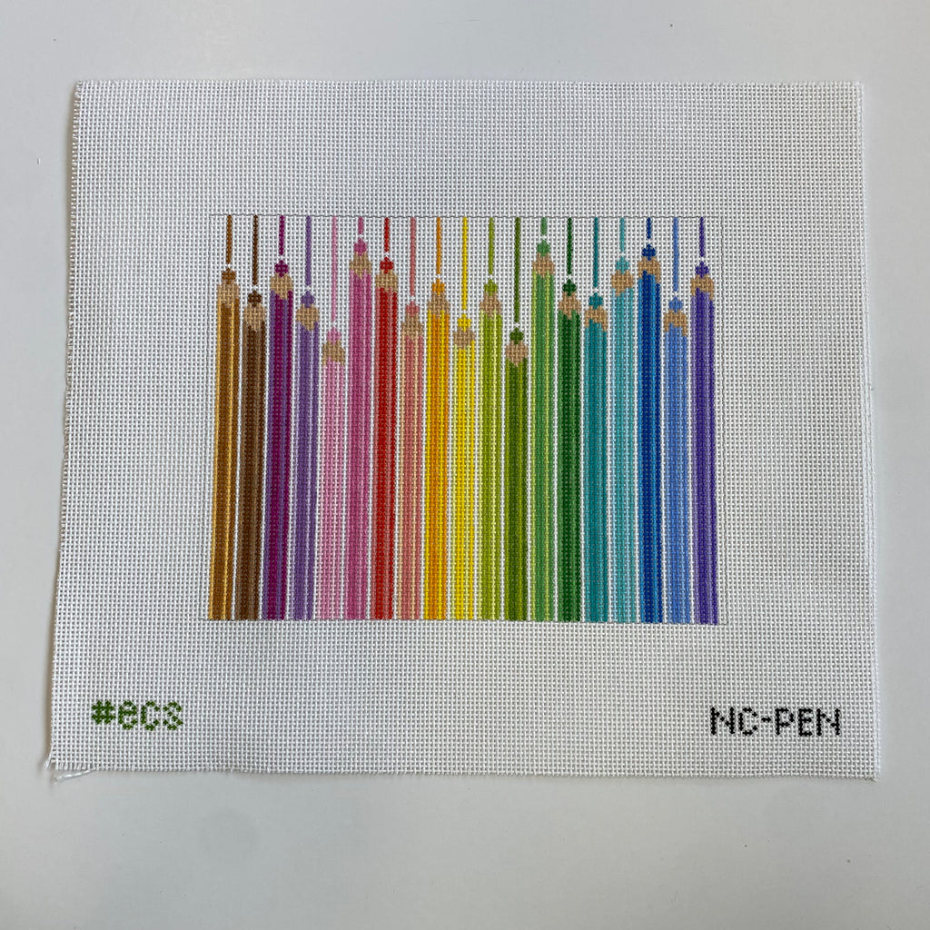 Colored Pencils Clutch Canvas - KC Needlepoint