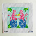 Large Monkey Pillow Canvas - KC Needlepoint