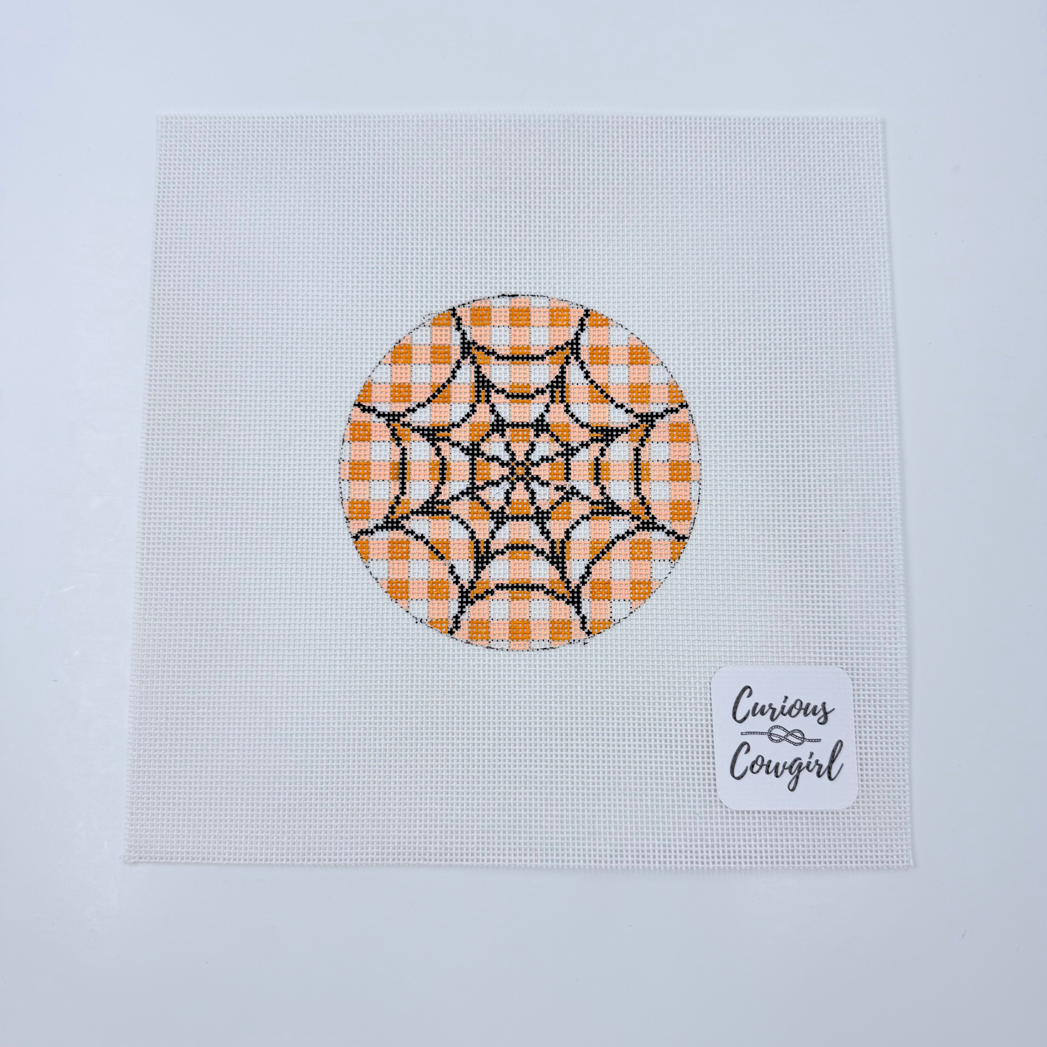 Spider Web on Gingham Canvas - KC Needlepoint