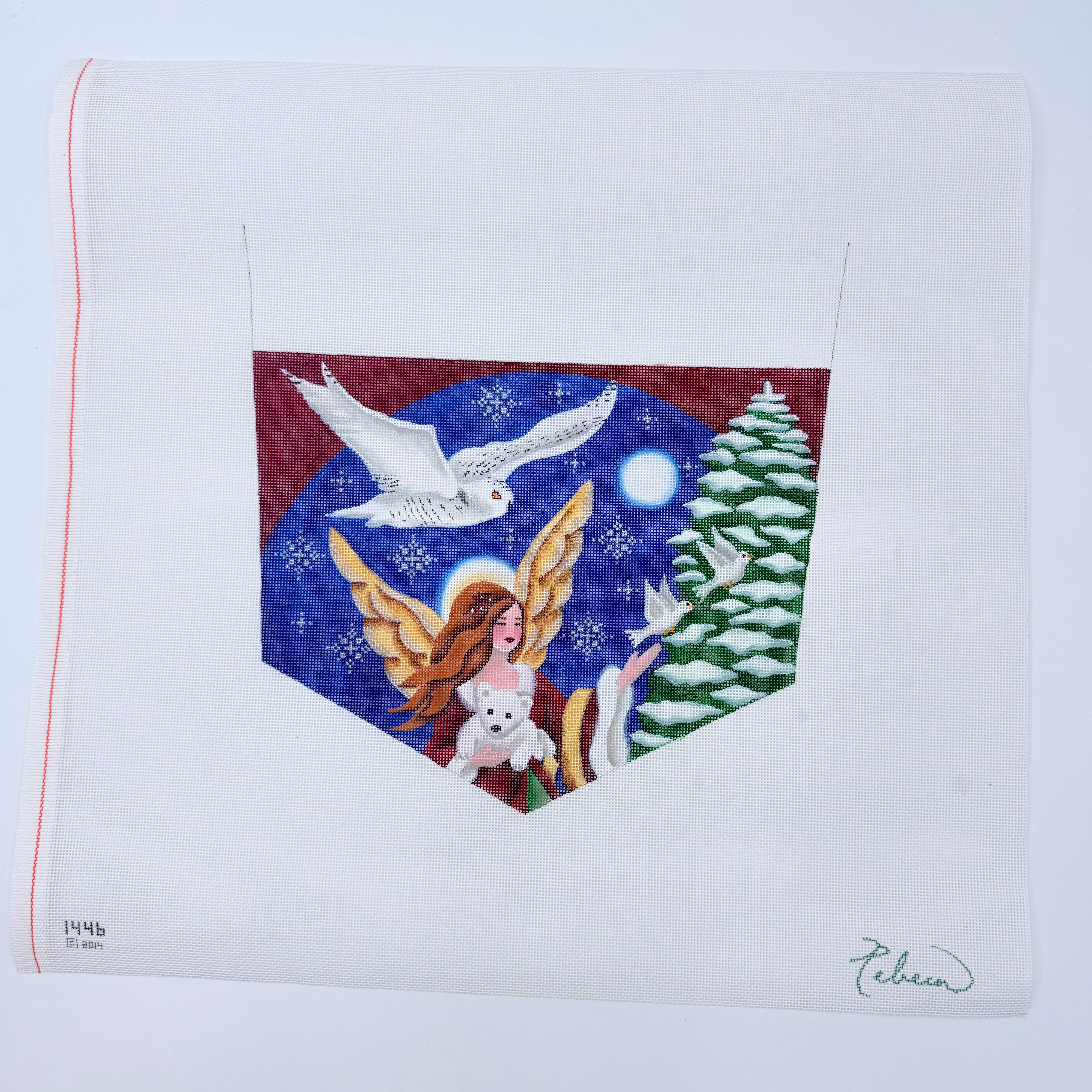 Polar Angel Stocking Topper Canvas - KC Needlepoint