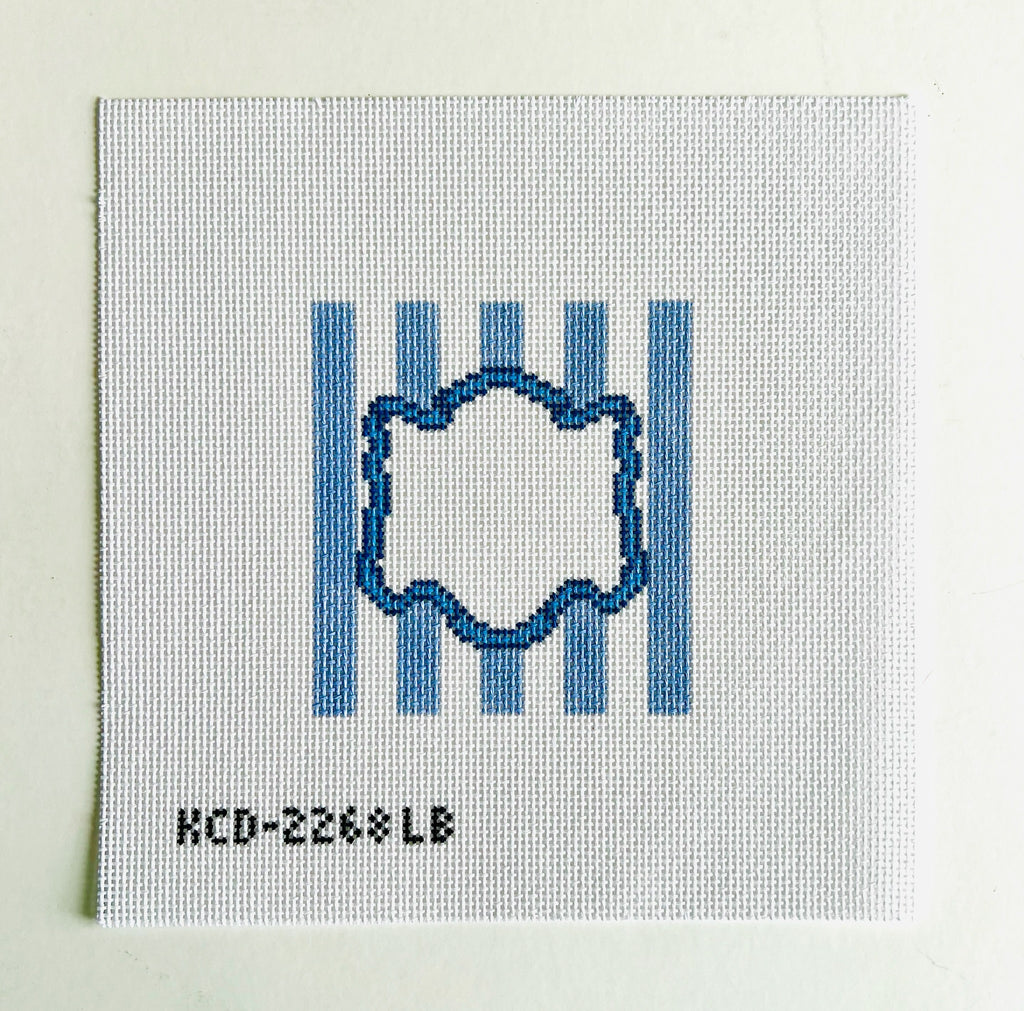 Monogrammable Striped Square Canvas - KC Needlepoint