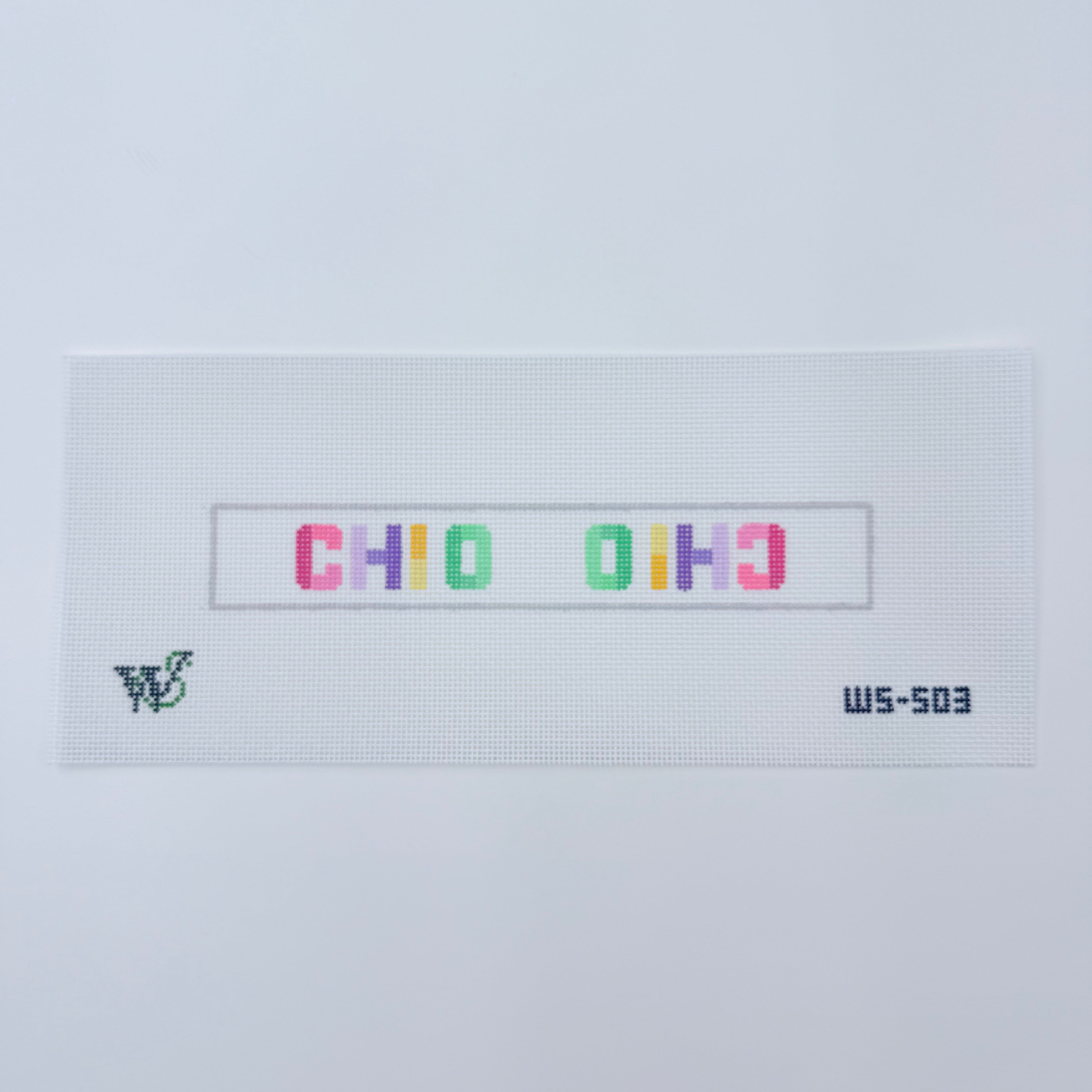 Chi O Key Fob Canvas - KC Needlepoint