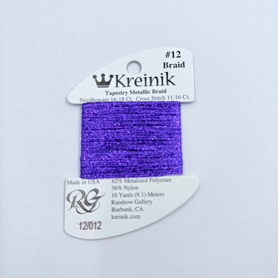 Kreinik Card Size 12 012 Purple - KC Needlepoint