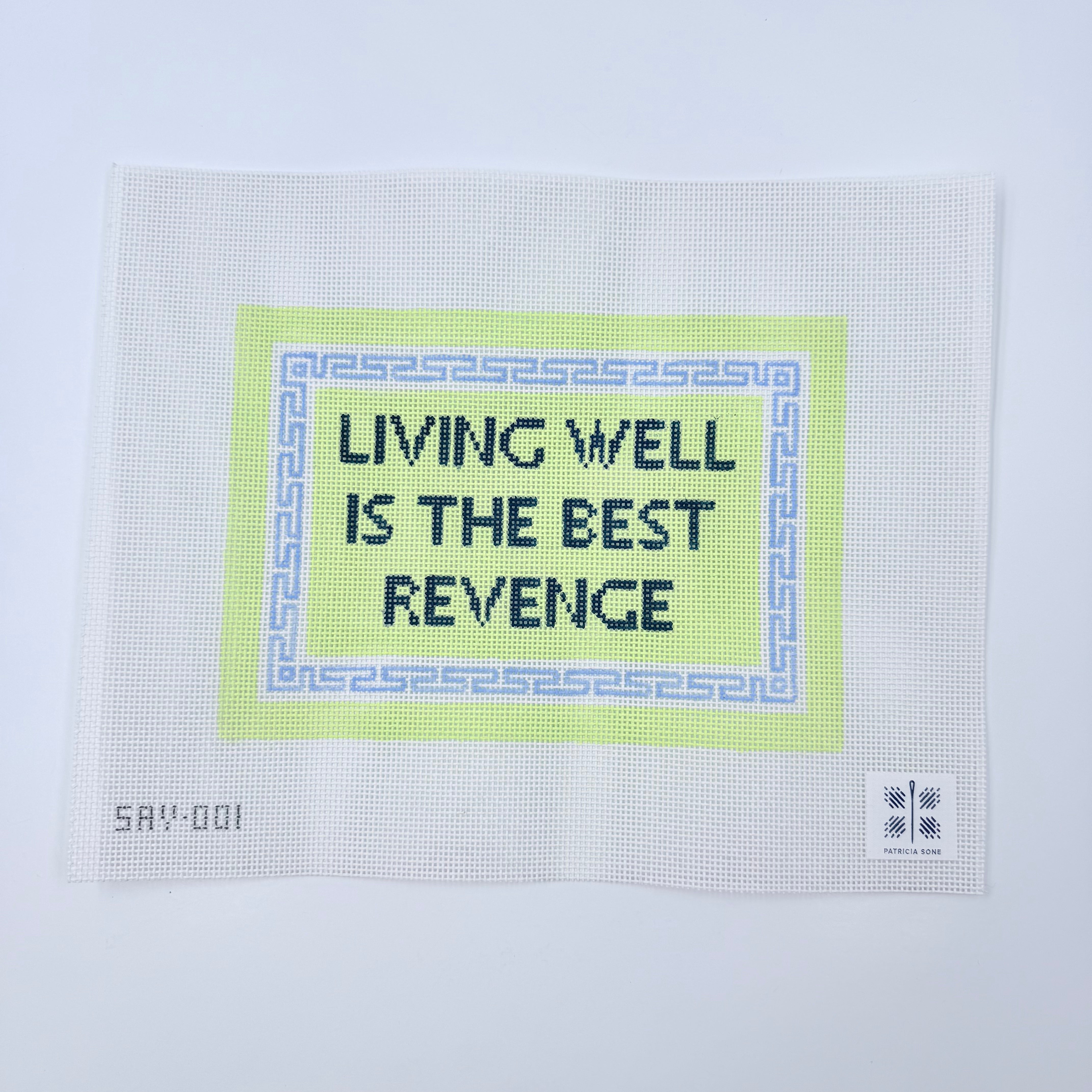 Living Well is the Best Revenge Canvas - KC Needlepoint