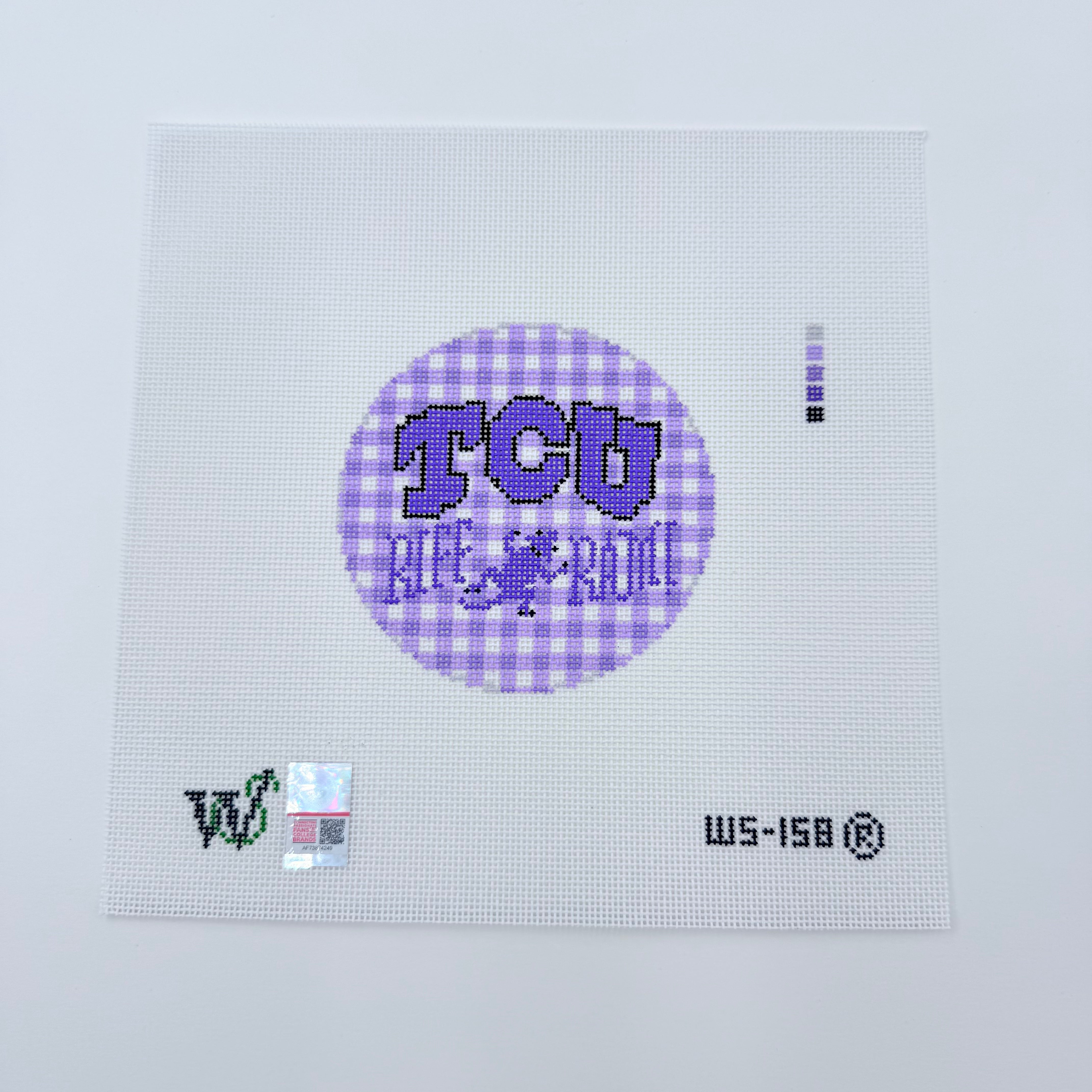 TCU Round Canvas - KC Needlepoint