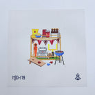 Football Bar Cart Canvas - KC Needlepoint