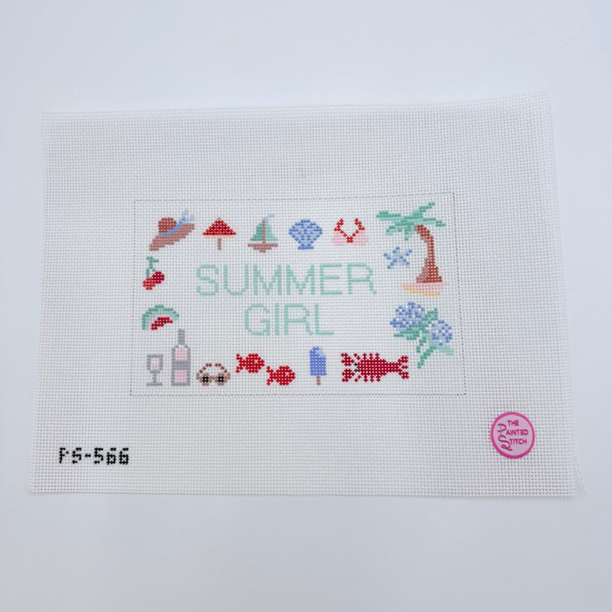 Summer Girl Canvas - KC Needlepoint