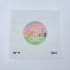 OKC Skyline Round Canvas - KC Needlepoint