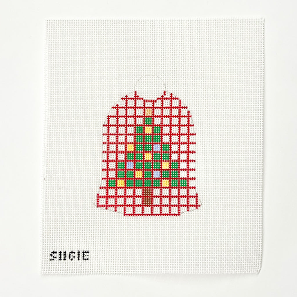 Christmas Tree on Red Bell Needlepoint Canvas - KC Needlepoint