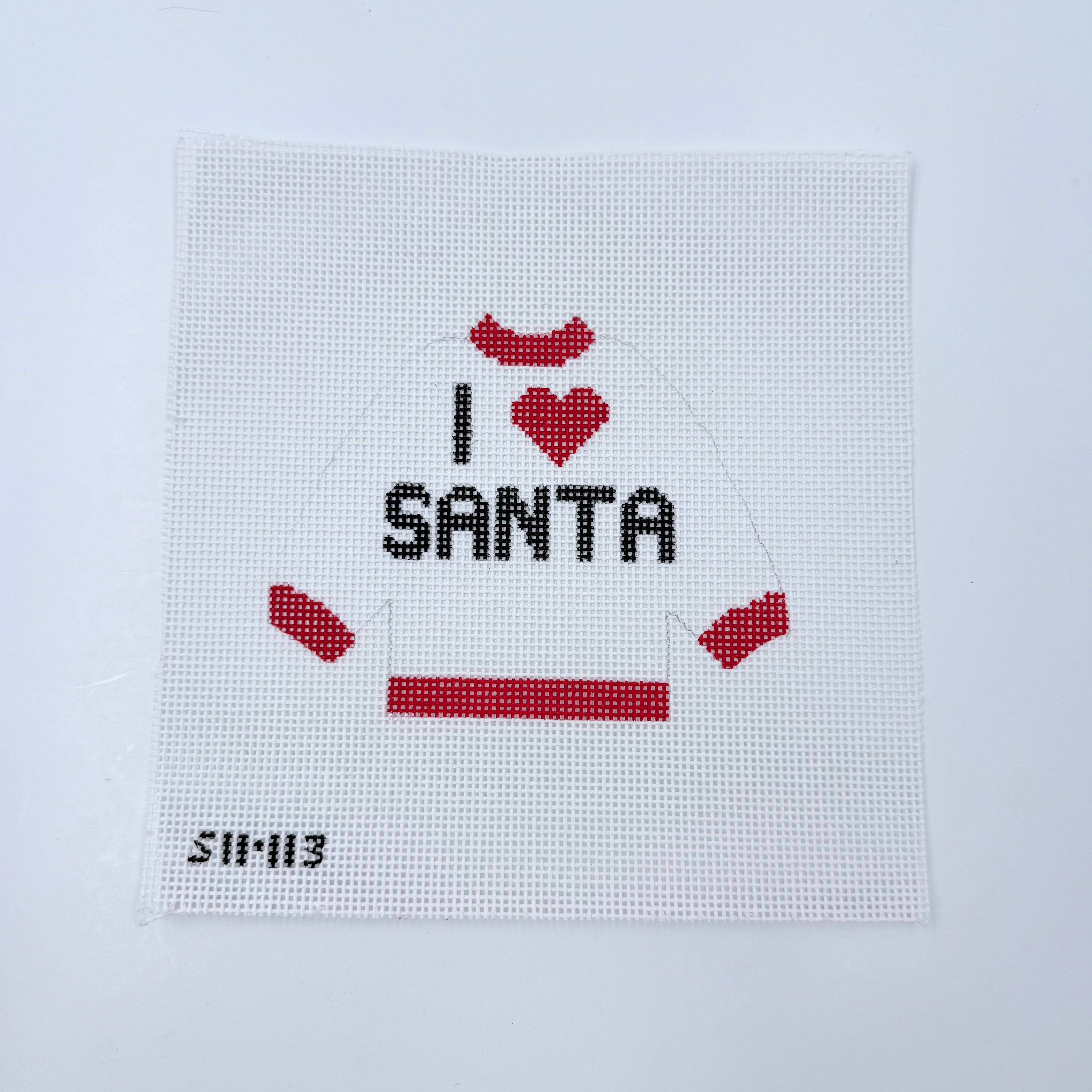 I love Santa Pullover - KC Needlepoint