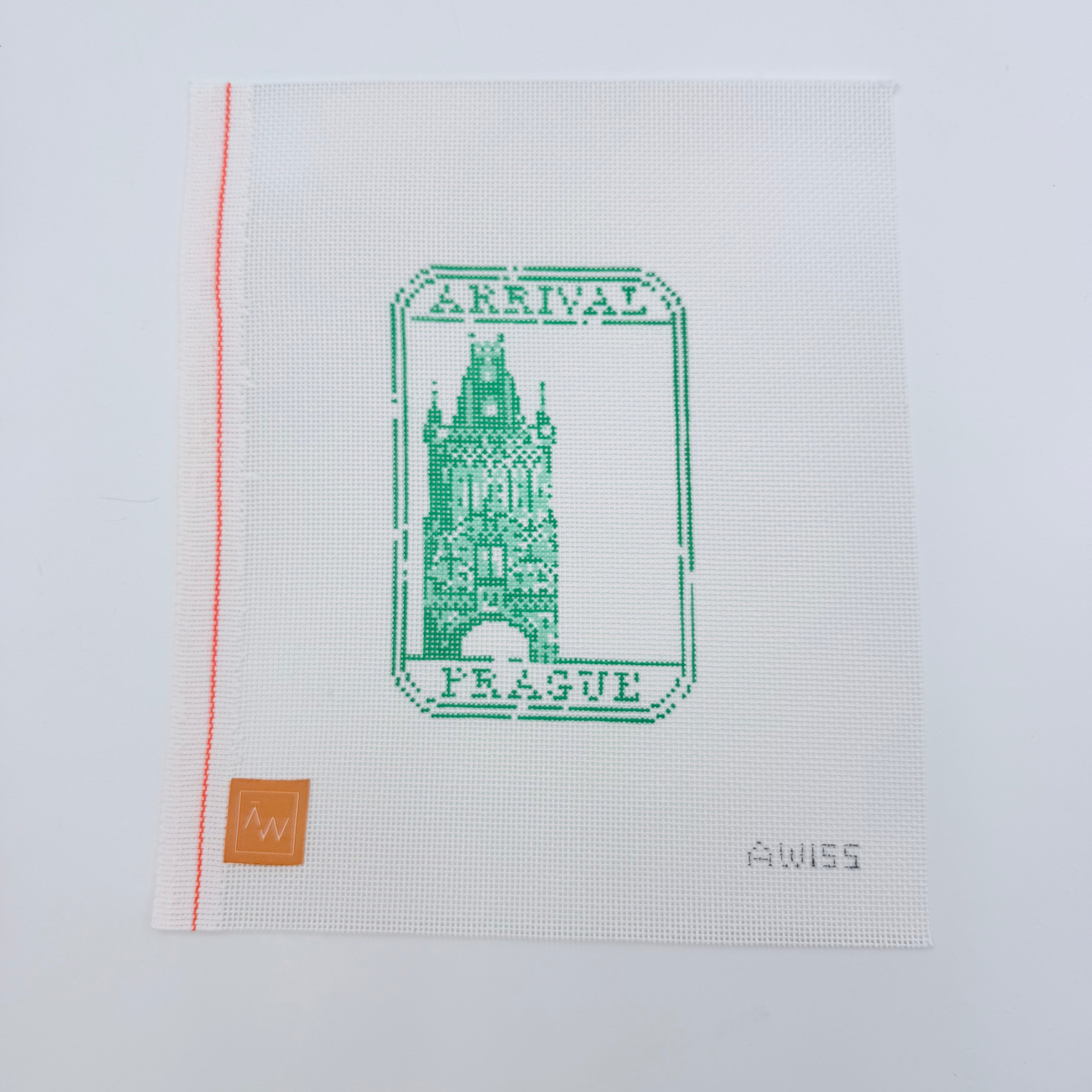 Passport Stamp-Prague Canvas - KC Needlepoint