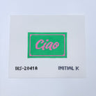 Ciao on Green Canvas - KC Needlepoint