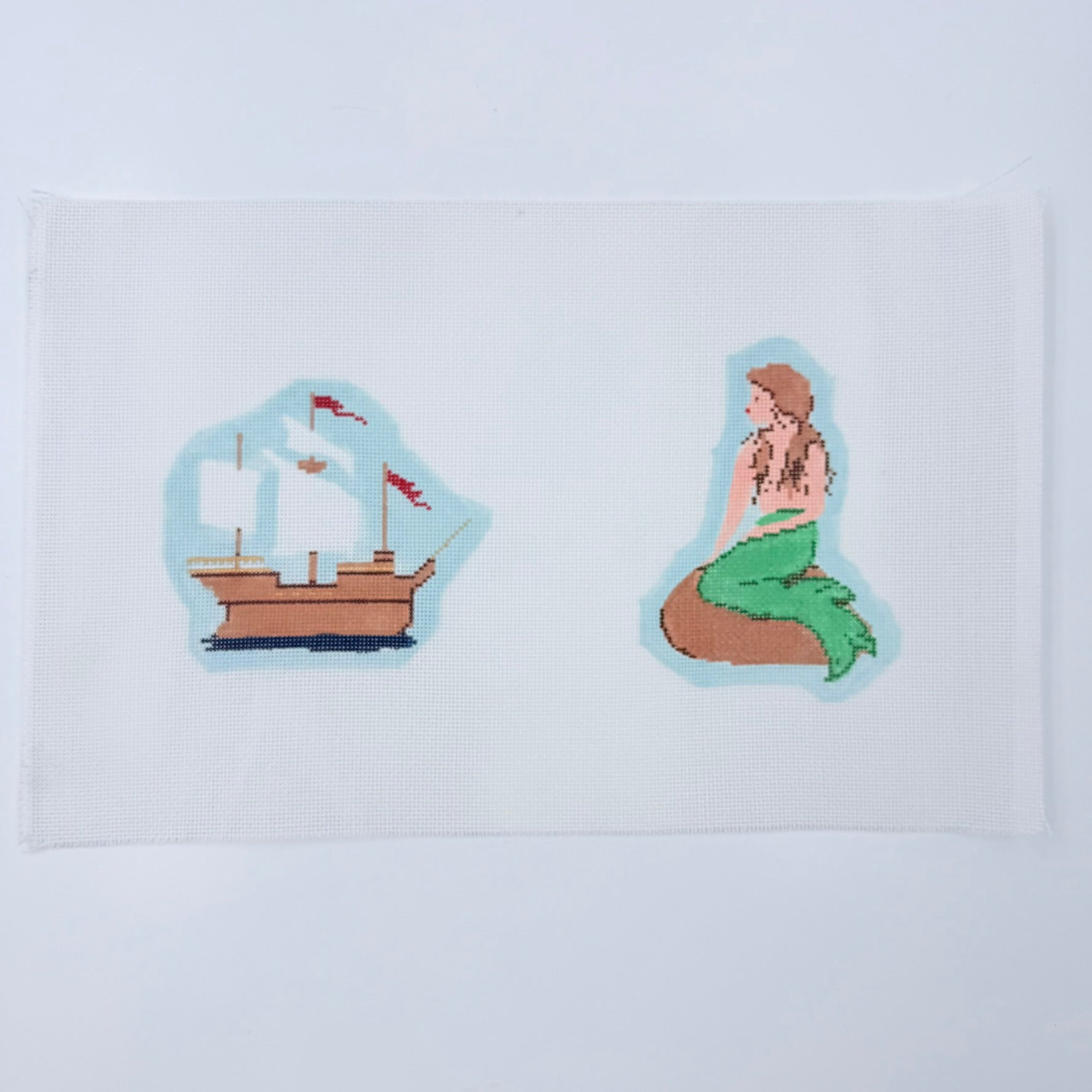Little Mermaid and Ship Canvas - KC Needlepoint