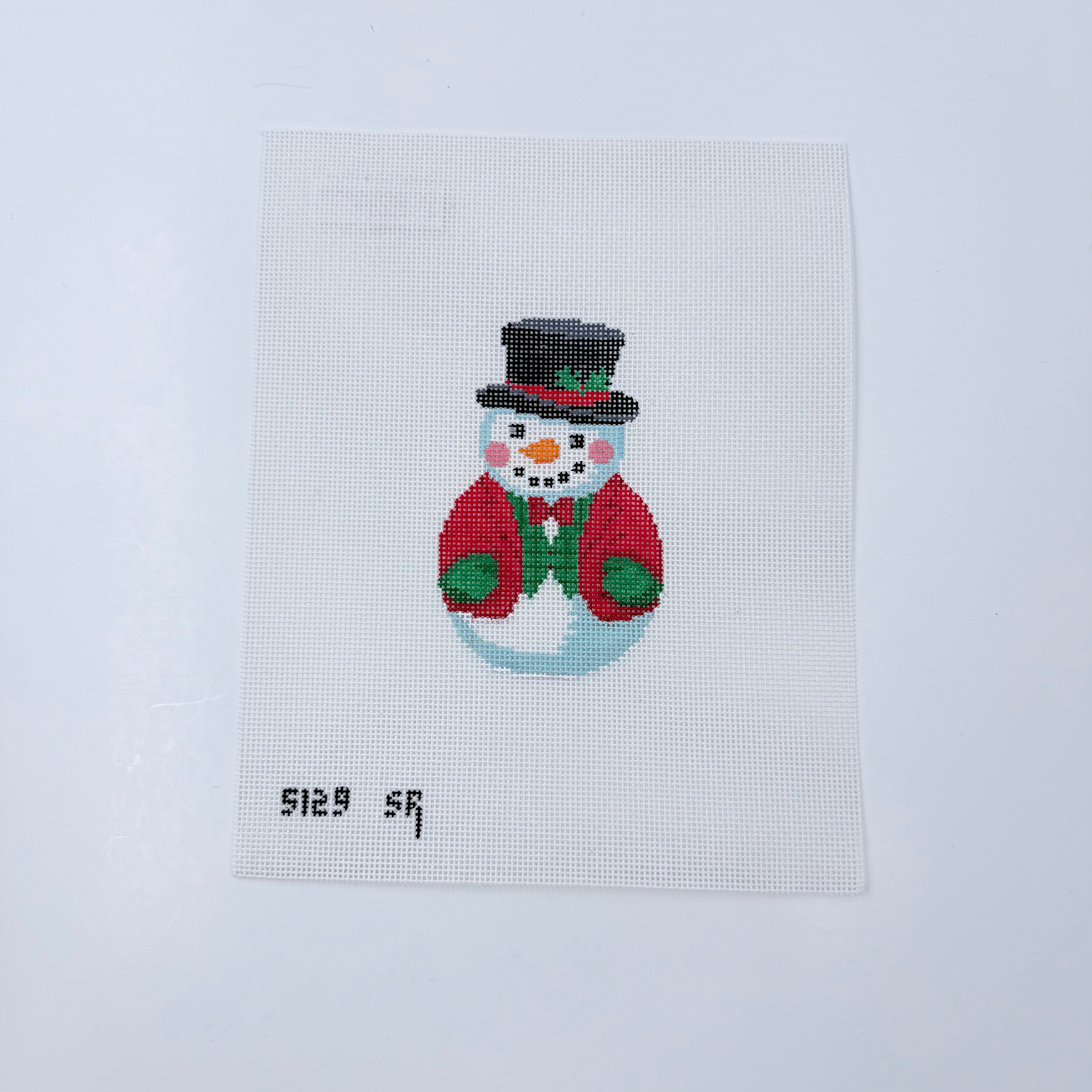 Roly Poly Snowman Canvas - KC Needlepoint