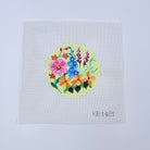 Summer Floral Round Needlepoint Canvas - KC Needlepoint