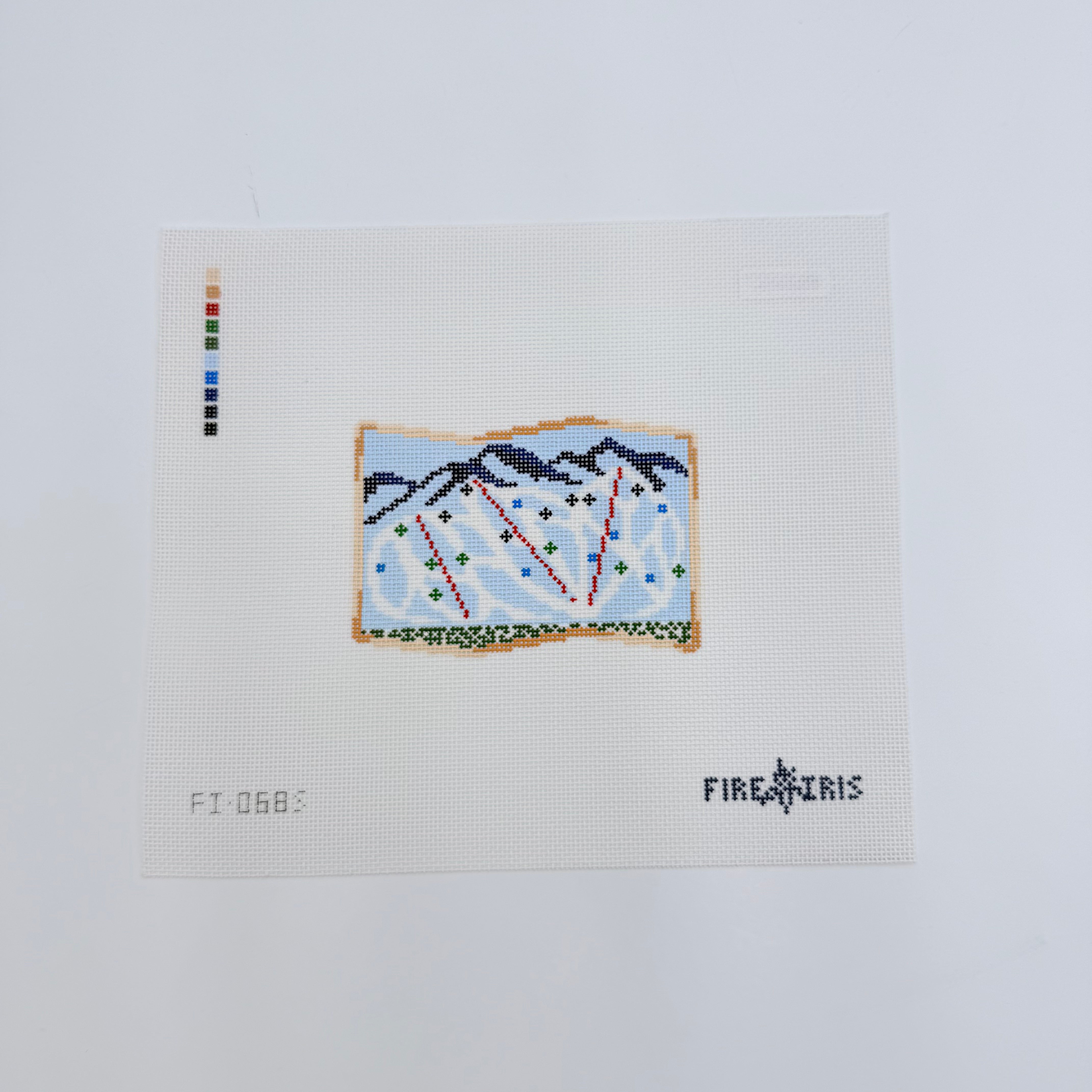 Ski Trail Map Canvas - KC Needlepoint