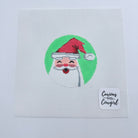 MId-Century Turquoise Santa Canvas - KC Needlepoint