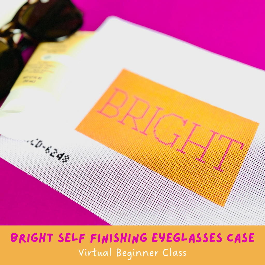 Bright Eyeglass Case Beginner Needlepoint Class - KC Needlepoint