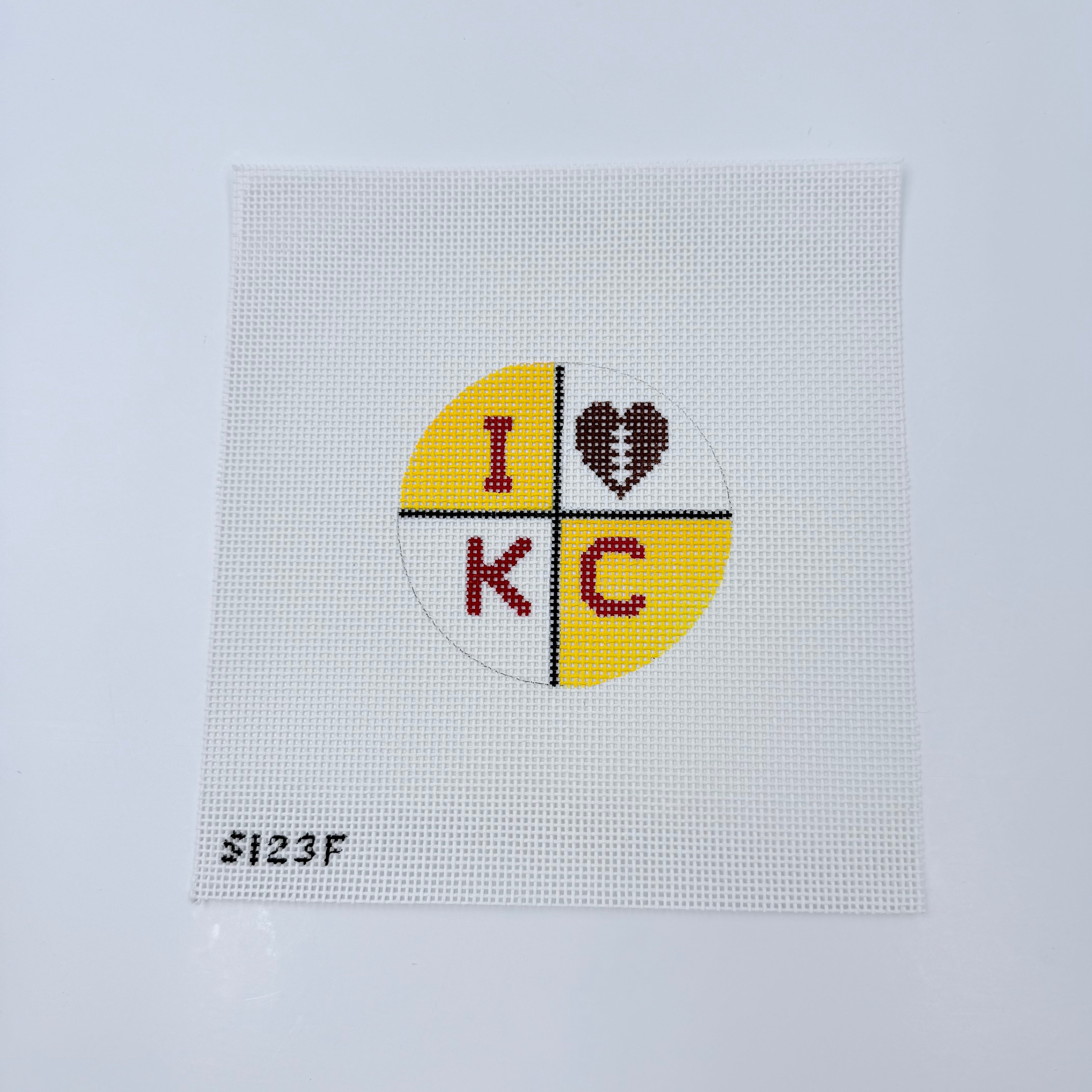 I Football KC Needlepoint Canvas - KC Needlepoint